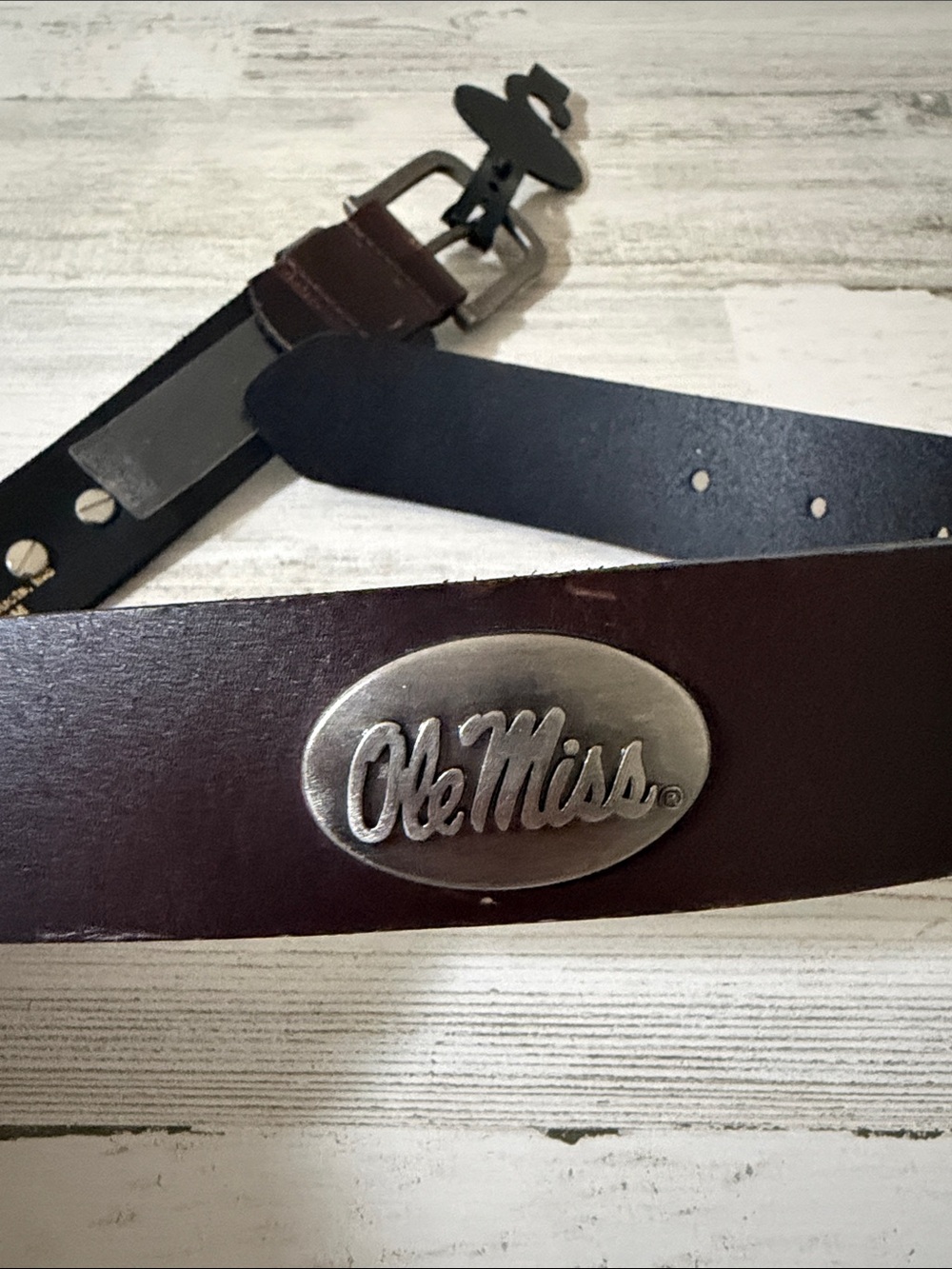 Zep -Pro Ole Miss Kids Brown Leather Belt Size Small. New - Picture 3 of 10